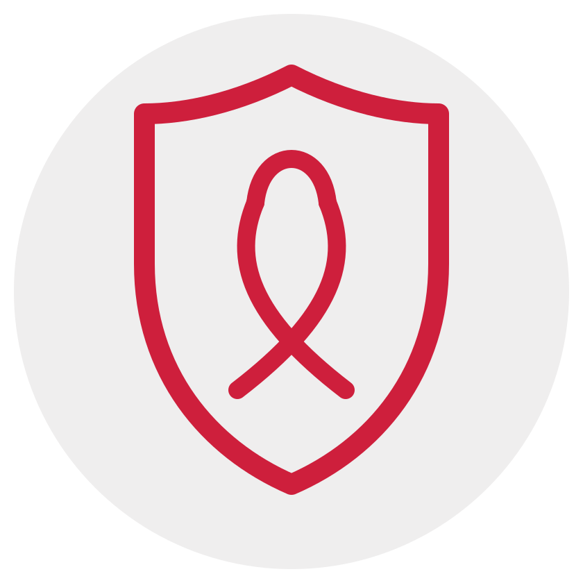 Ruban de sensibilisation au VIH dans un bouclier, assurance emprunteur et protection